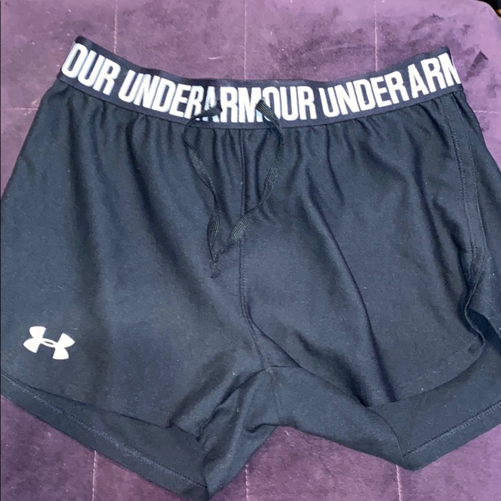 Tie Up Black Athletic Shorts